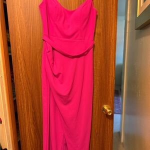 Aqua Strapless Fuchsia Dress